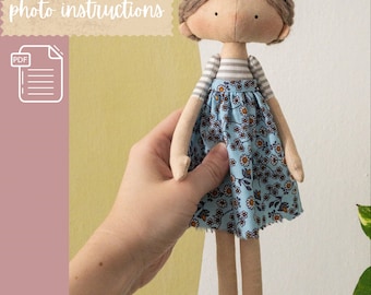 PDF CLASSIC DOLL sewing pattern with instructions, for beginners, heirloom doll, doll making, tutorial