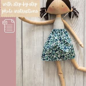 BIG DOLL PDF Sewing Pattern for 16.5-Inch Dolls - Step-by-Step Photo Instructions Included, Beginner friendly