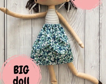 BIG DOLL PDF Sewing Pattern for 16.5-Inch Dolls - Step-by-Step Photo Instructions Included, Beginner friendly