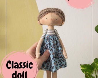 CLASSIC DOLL PDF Sewing Pattern for 11-Inch Dolls - Step-by-Step Photo Instructions Included, Beginner friendly
