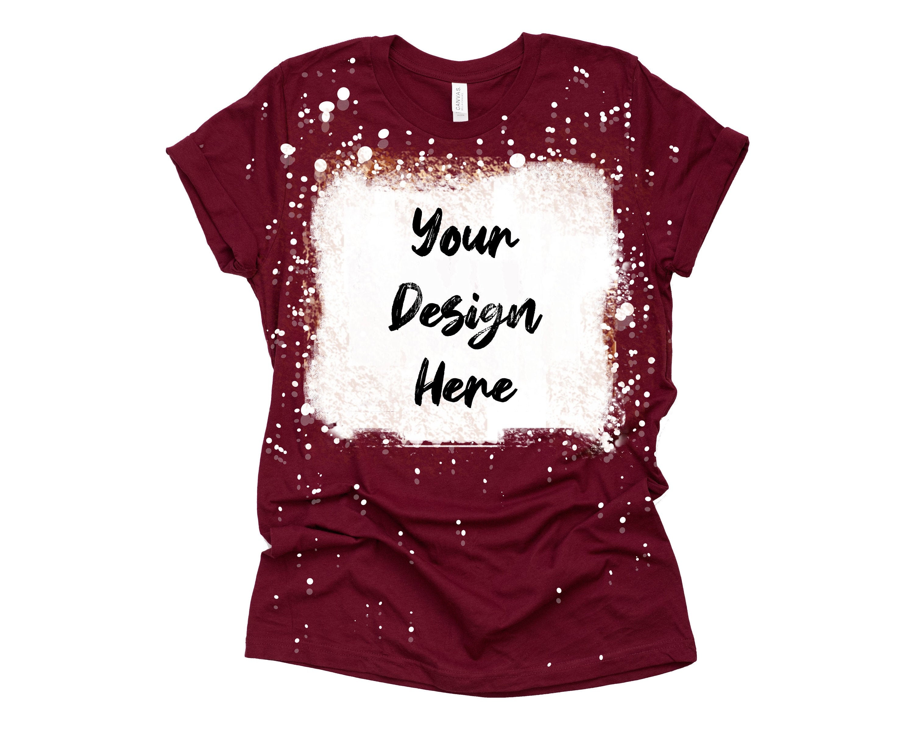 bleach on maroon shirt