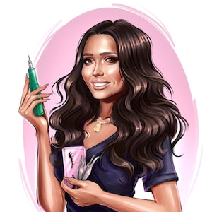 Cartoon Logo Design Custom, Karikatur Logo Mode Portrait für Kosmetik, Hairstylist, Schönheit, Braider, Augenbraue, Make-up Artist, Boutique