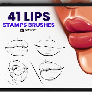 Procreate Face Stamps Lips Stamps Procreate Brushes For Procreate, Procreate Stamps, Procreate Brushes, Procreate Face Brushes