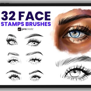 Procreate Eyes Brushes | Eyes Brush Set | Eyes Templates For Artists | Eye Stamps Procreate