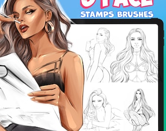 Procreate Portrait brushes | Procreate Face Stamp Brushes | Eyes Stamp brush | Face Stamp Brushes procreate | Head stamp brushes | Procreate