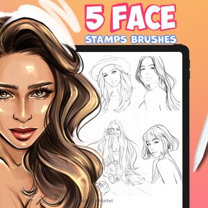 Procreate Porträttpenslar | Procreate Ansiktsstämpelpenslar | Ögonstämpelpensel | Ansiktsstämpelpenslar procreate | Huvudstämpelpenslar | Procreate