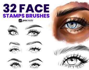 Procreate Eyes Brushes | Eyes Brush Set | Eyes Templates For Artists | Eye Stamps Procreate