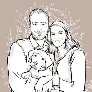 Custom Couple Line Drawing | Sketches from Photo | Custom Portrait | Personalized Gift | Wedding Portrait | Custom Family Portrait