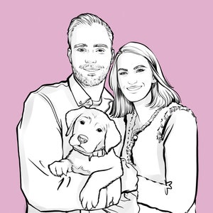 Custom Faceless Portrait, Faceless Portrait Print, Custom Portrait, Christmas Digital Portrait, Couple Digital Faceless Illustration