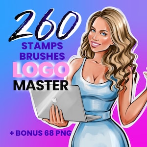 Procreate logo stamp | procreate logo Portrait | procreate brushes | body parts | body Stamp procreate | portrait stamps