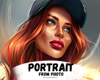 Custom Cartoon Portrait Logo: Business Branding (Digital File)