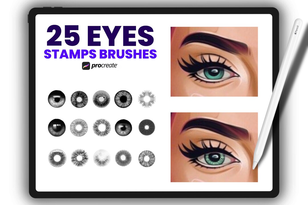 Eyes Brushes Iris Stamps for Procreate Realistic Eyes Realism Iris - Etsy