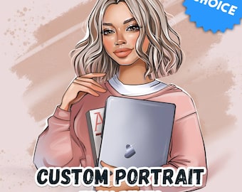 Logotipo de dibujos animados para negocios/Retrato de dibujos animados/ Logotipo de dibujos animados personalizado/ Dibujo de retrato / Personaje de dibujos animados/ Logotipo de dibujos animados/ Dibujos animados de la foto