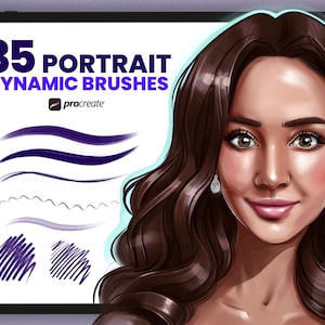 Procreate brushes , Portrait brushes procreate , Procreate, Face Procreate brushes, hair brushes, stamp brushes