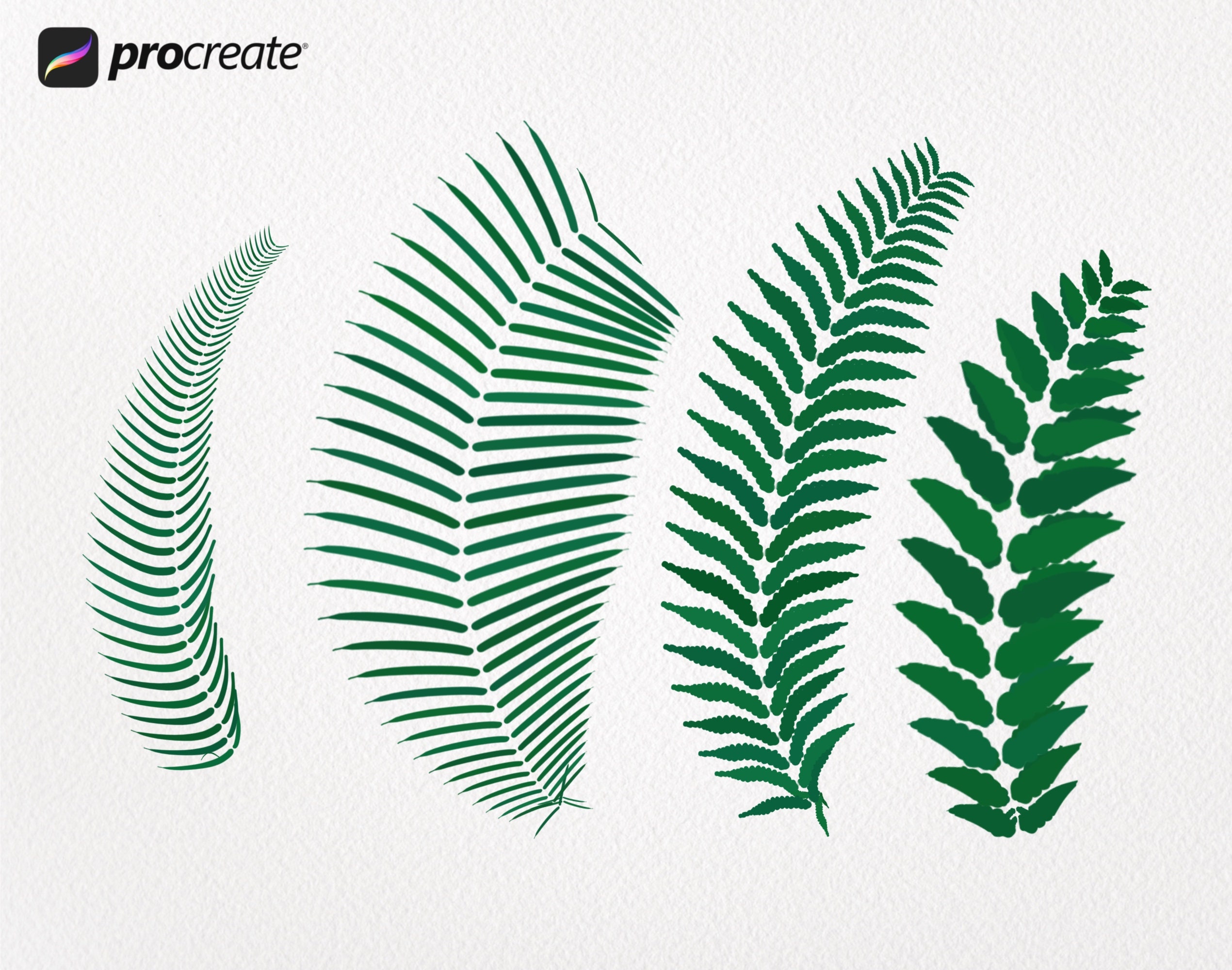 Tropical Leaves Procreate | Procreate Jungle Leaves Brush Set ...