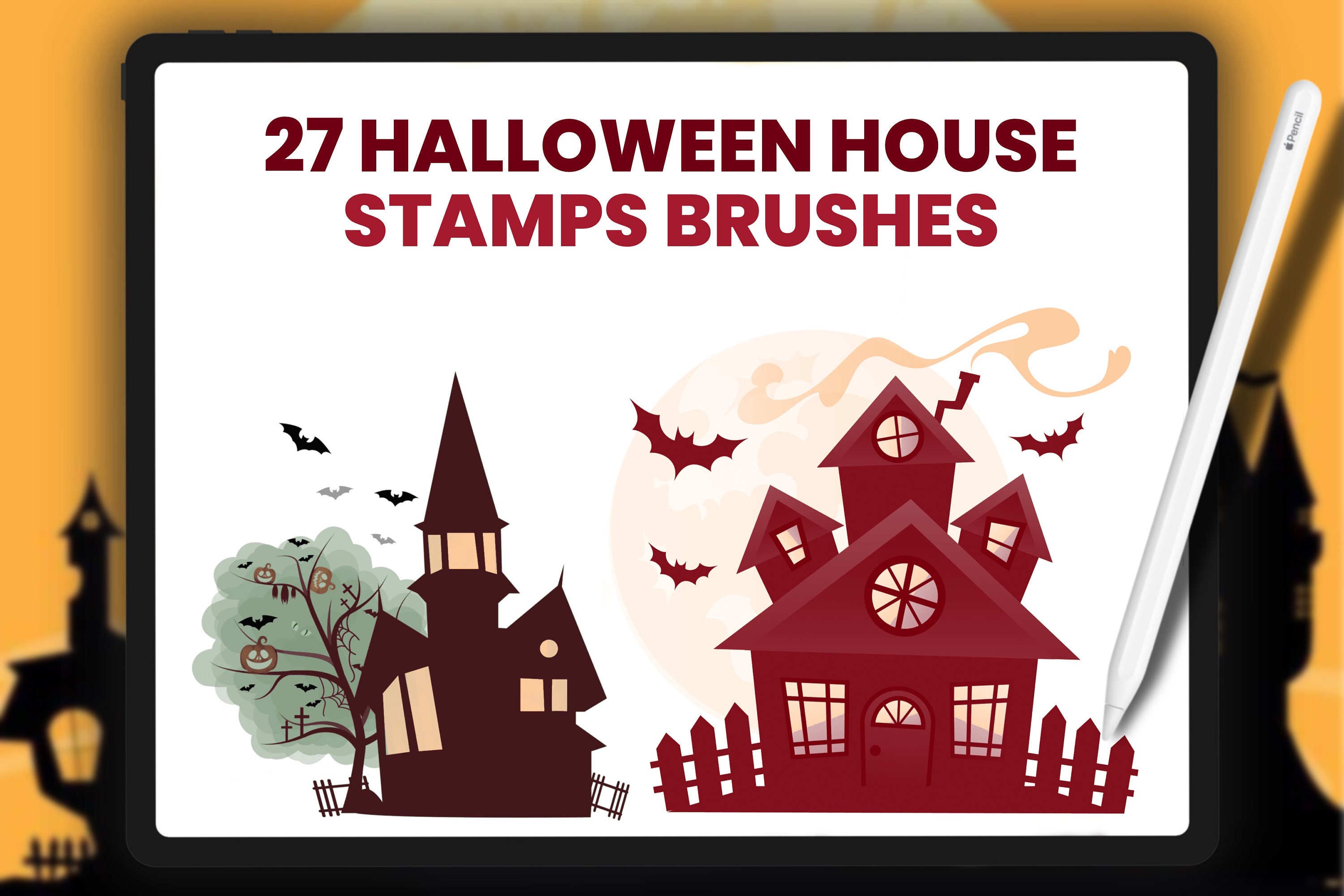 Procreate Brushes Halloween | Halloween House | Pumpkins | Jack-o ...