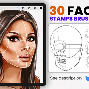 Procreate Ratgeber Stempel | Procreate Porträtpinsel | Procreate Pinsel | Procreate Stempel | Procreate Kopf Stempel | Procreate Anleitung