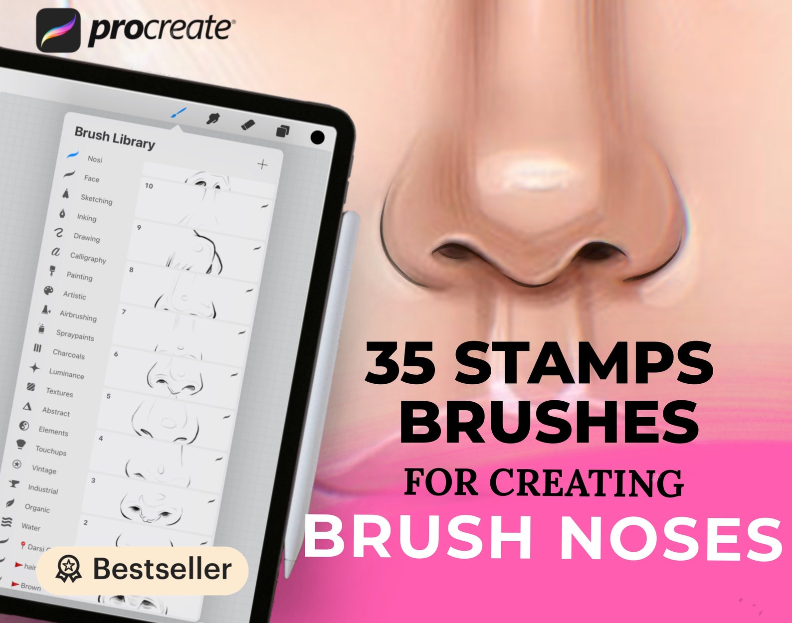 Noses Stamps Brushes for Procreate Digital Brushes Brushes Etsy