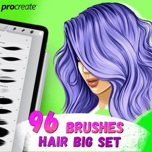 Procreate hair brushes. Hair procreate brush. Procreate hair, eyelashes, eyebrows brushes