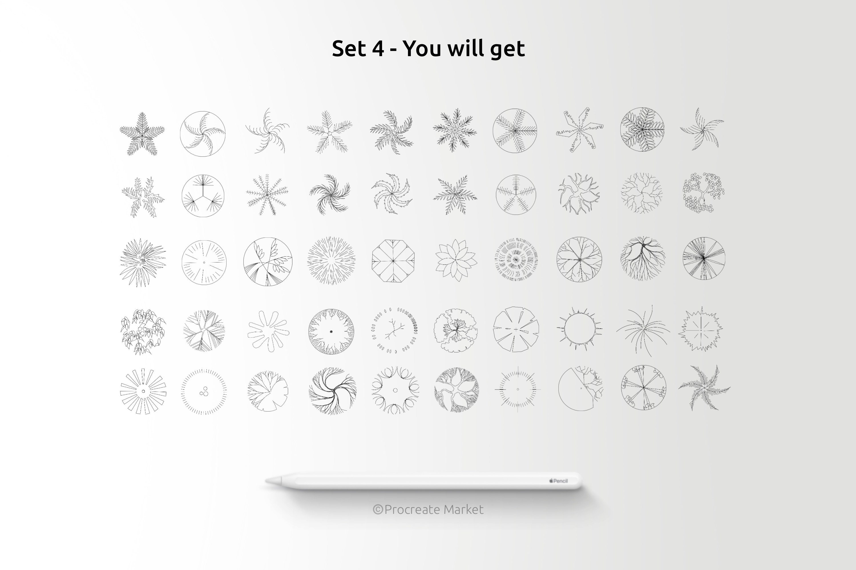 50 Procreate Tree Brushes, Tree Stamp Set, Procreate Brush Pack ...