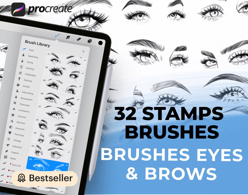 Procreate Eyes Brushes Eyes Brush Set Eyes Templates for Etsy