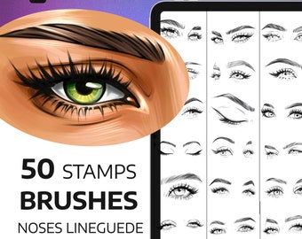 Realistic Eye Stamps for Procreate: Brush Set (Digital Download)