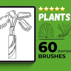 Procreate tree brushes, tree stamp set, procreate brush pack, landscape element brush, procreate architecture, landscape stamp