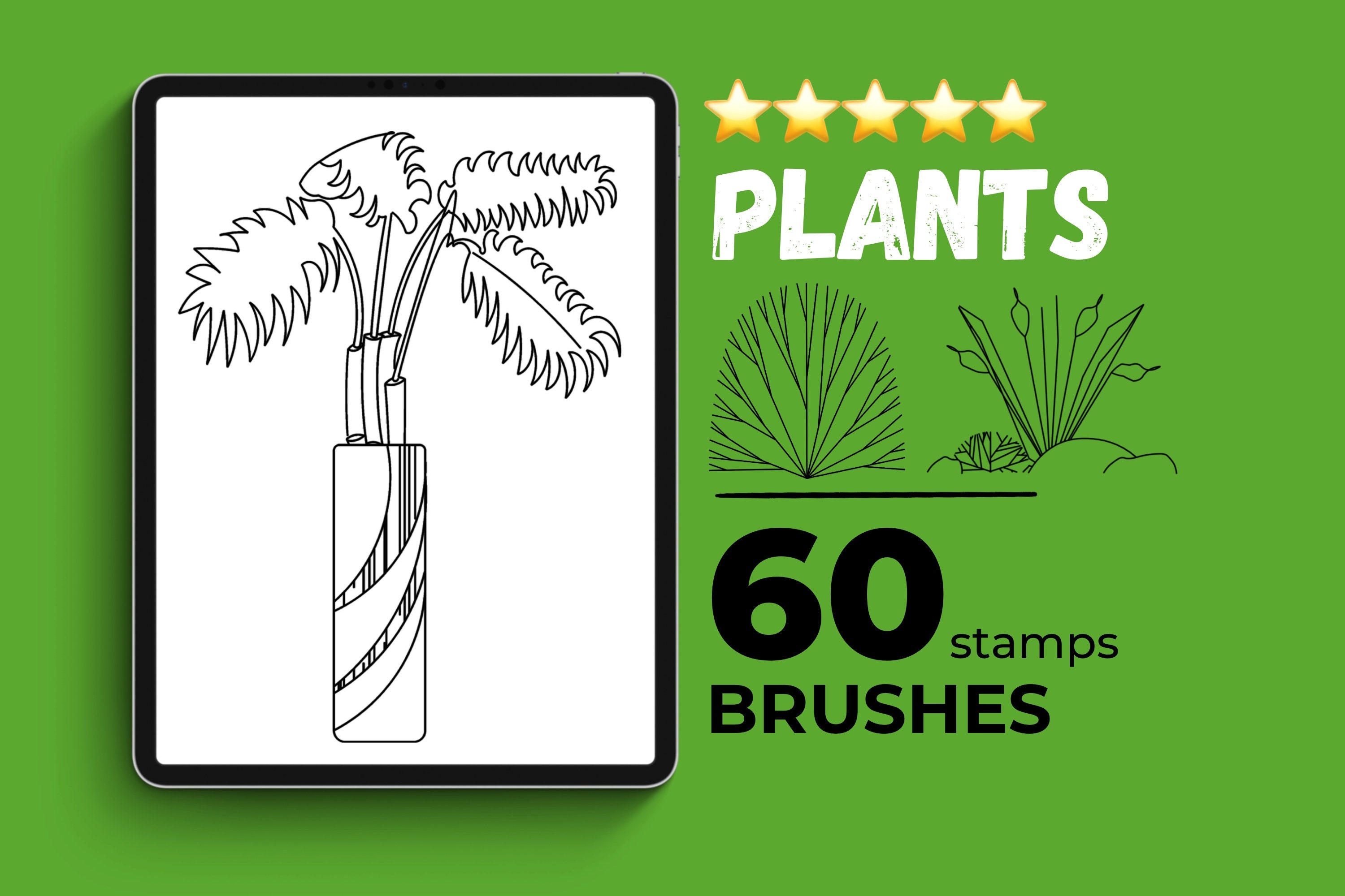Procreate tree brushes, tree stamp set, procreate brush pack, landscape element brush, procreate architecture, landscape stamp