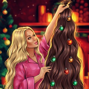 Custom Faceless Portrait, Faceless Portrait Print, Custom Portrait, Christmas Digital Portrait, Couple Digital Faceless Illustration