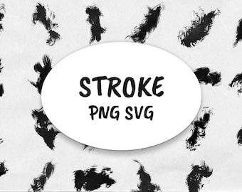 Hand Drawn Brush Stroke SVG Bundle: Paint Splatter Clipart (PNG, SVG)