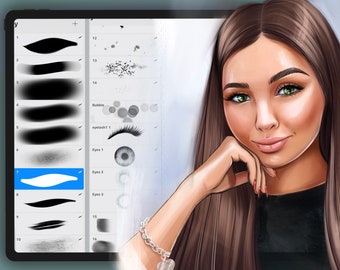 22 Procreate Brushes | Portrait Brushes for help drawind portrait Brushset Digital brushes