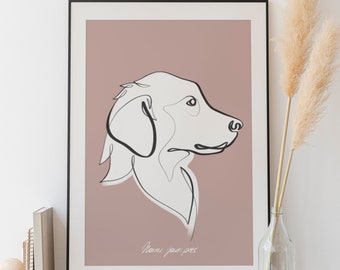 Custom Pet Portrait: Minimalist Line Art (Digital Download)