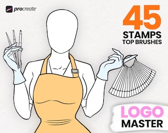 Logo portrait stamp brushes for Procreate, stamp brush, brushes Procreate, portrait stamps, portrait brushes, woman body stamps, body stamps