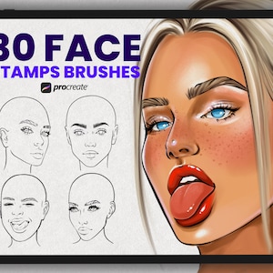 Procreate Portrait brushes | Procreate Face Stamp Brushes | Eyes Stamp brush | Face Stamp Brushes procreate | Head stamp brushes | Procreate