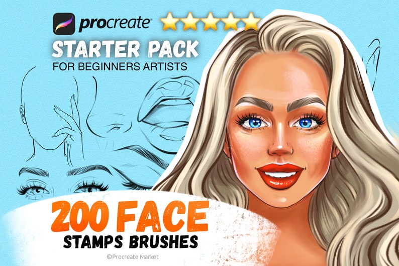 Procreate Face Brushes Procreate Portrait Brushes Eyes Etsy