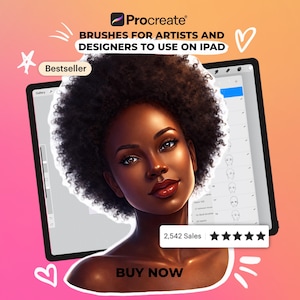 Face Stamp Brushes Procreate, schwarzes weibliches Gesicht für Procreate, afrikanische Frauen, Beispielgesichter Porträt