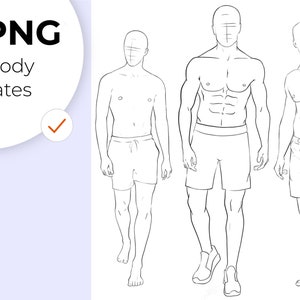 Fashion Figure Templates, Fashion male Body Template, Drawing Template for Clothing Designers