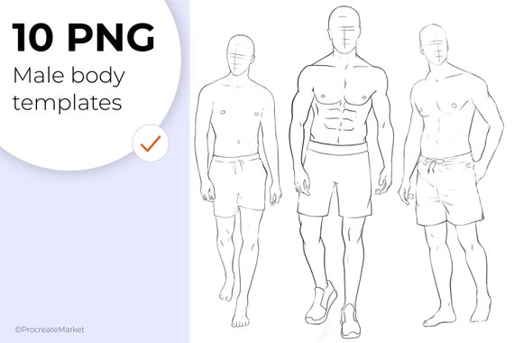 Fashion Figure Templates, Fashion Male Body Template, Drawing Template for  Clothing Designers 