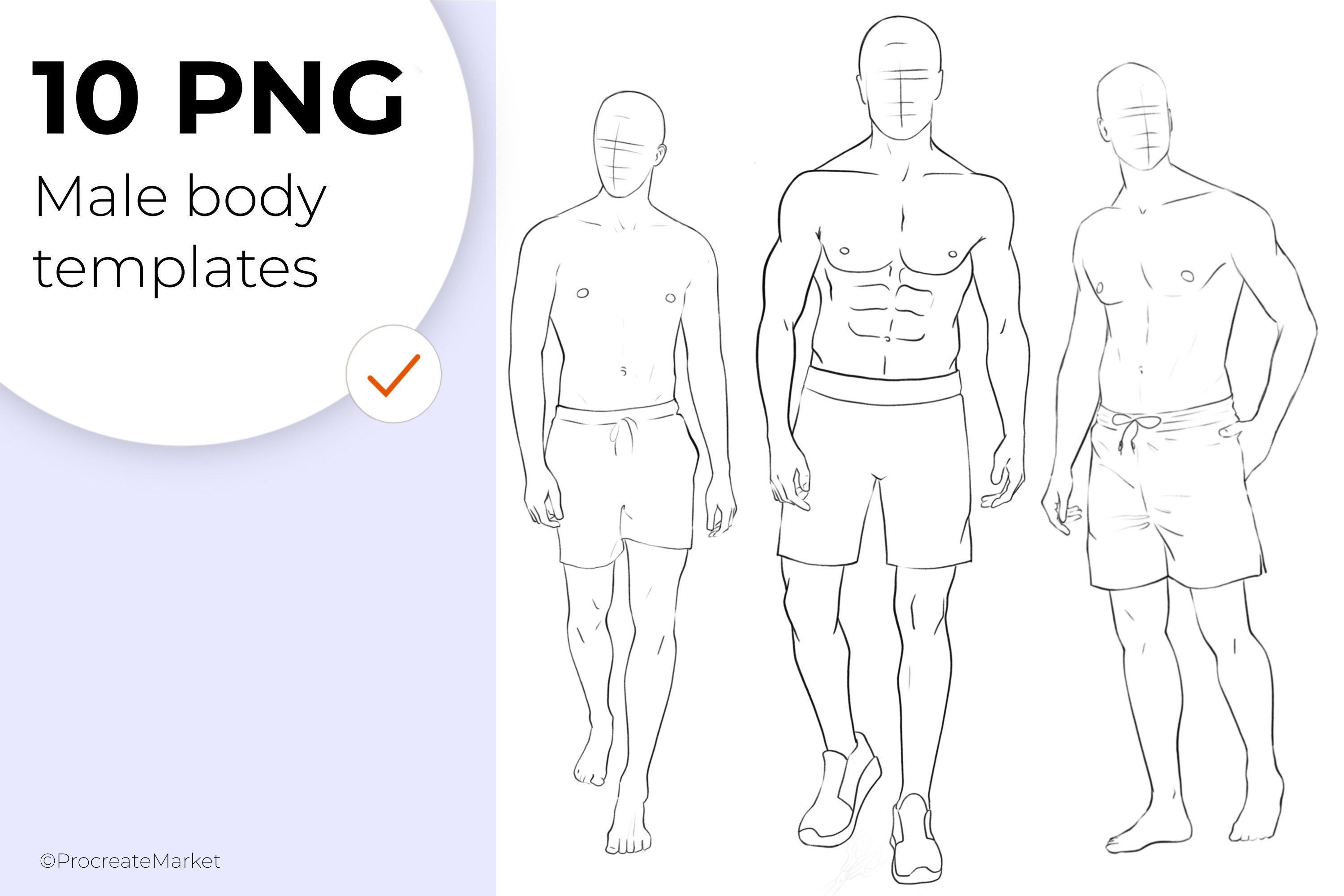 Fashion Figure Templates, Fashion Male Body Template, Drawing Template for  Clothing Designers 