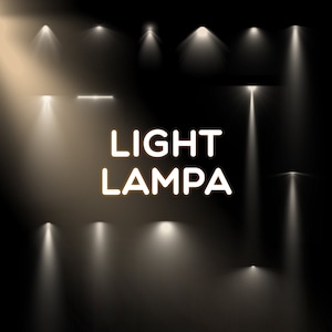 Peut inclure: Un ensemble de faisceaux lumineux blancs sur un fond noir. Le texte "LIGHT LAMPA" est au centre de l'image.