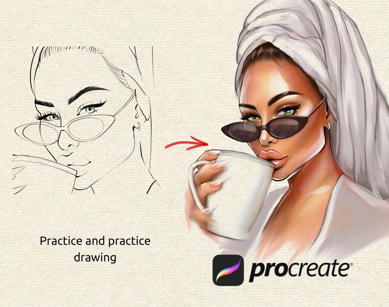 Face Stamp Brushes Procreate Face Template Drawing Template Etsy