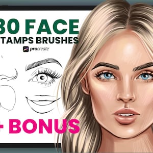 Stamp Brushes for Procreate | Face Stamp Brushes | Portrait | Eyes Stamp Brushes Procreate | lips Stamp brushes | digital brushes
