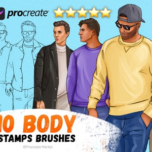 Procreate figure stamps, Procreate male poses, Figure brushes for Procreate, Procreate stamps, Procreate brushes, Procreate figure brushes