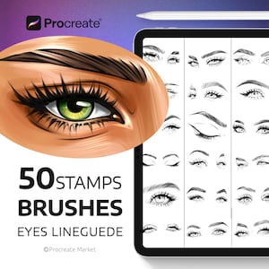 Auge Procreate Stempel | Procreate Augenstempel | Procreate Augen | Procreate Augenbürsten Cartoon Eyes Stamps Frauenaugen Stempel
