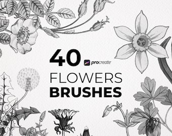 Sunflower Procreate Stamps | Procreate Flower Brushes | Procreate Flowers | Sunflower Tattoo Stamps