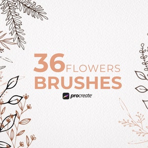Procreate Botanical Stamps | Floral Procreate Stamps | Procreate Flowers | Prpcreate Stamps