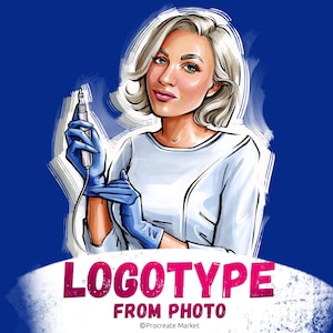 Portrait de logo d'entreprise personnalisé | Logo Beauté | Portrait réaliste à partir d'une photo | Logo de dessin animé | Logo de mode pour magasin | Création de logo de boutique