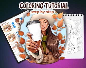 Procreate Portrait Coloring Tutorial Beginner Artists Coloring Procreate Skin Brushes Face Coloring Tool and How To AUTOMN GIRL Step by step