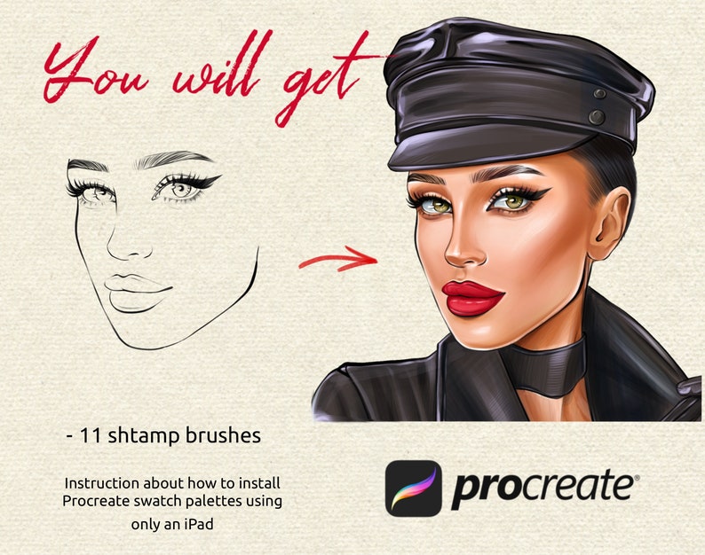 Face Stamp Brushes Procreate Face Template Drawing Template Etsy