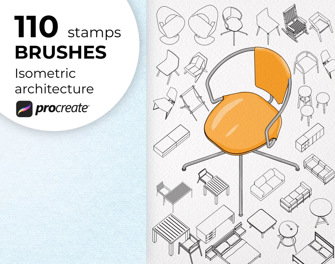 Interior and Exterior Stamp Brushes for Procreate Arhitecture Brush ...